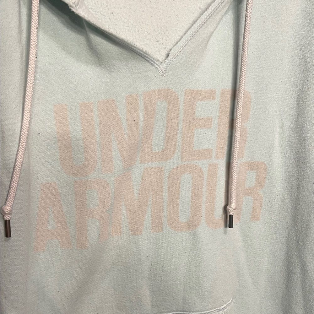 Under Armour Light Blue/Teal V-Neck Hoodie Heathered Pastel Large - Picture 4 of 5
